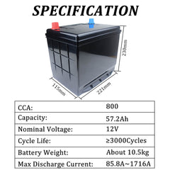12V 57.2Ah motorcycle battery