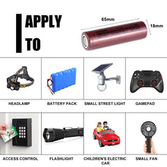 18650 3.7V 2000mAh NMC Rechargeable 3C -5C Discharge Rate Power Battery Cells