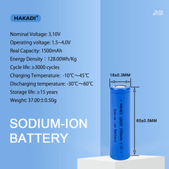 18650 3V 1500mAh Sodium batteries