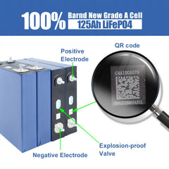 CALB-3.2V 125Ah 4PCS LiFePO4 Battery Cells Cycle life 5000+Rechargeable for solar energy storage diy pack and Golf cart power wall