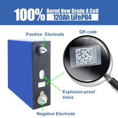 HIGEE 3.2V 120Ah 4PCS Lifepo4 Battery Cell 3500+Cycle life Rechargeable For DIY 12V 24V 48V 120Ah Battery Pack Solar Wind Energy Storage System