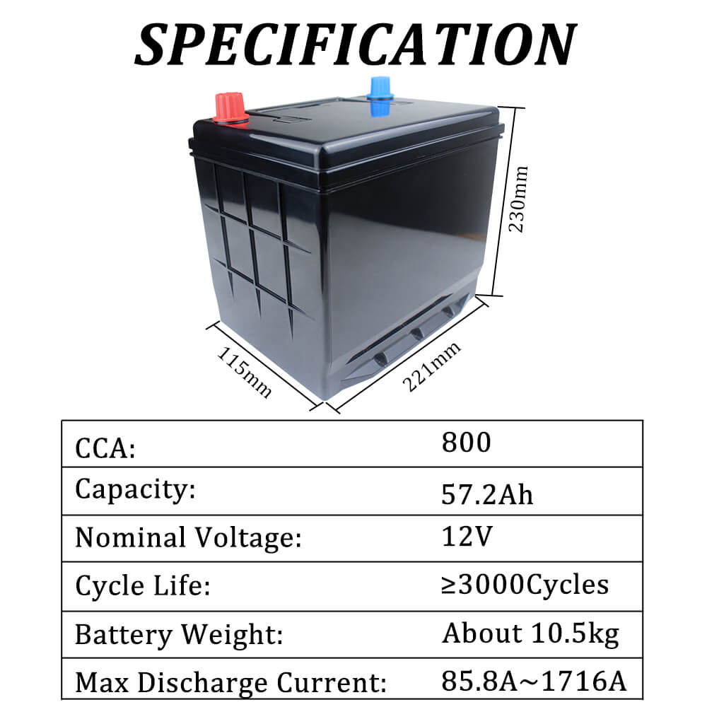12V 57.2Ah motorcycle battery