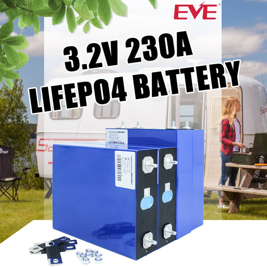 Grade A EVE 230Ah LiFePO4 3.2V Cell Rechargeable LFP Prismatic Battery Cells For DIY 12V 24V 48V Pack Solar Energy Storage