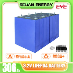 EVE 306Ah LiFePO4 Cell 3.2V LF306 MB30 Grade A Rechargeable Prismatic Battery For RV,EV,Solar