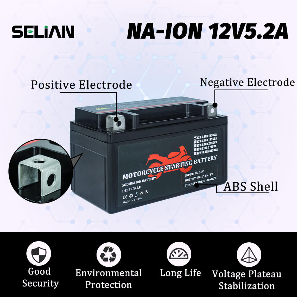 12V 5.2Ah motorcycle battery