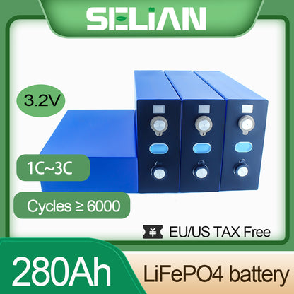 Selian Energy Rechargeable Prismatic Lithium 3.2V HTHIUM Lifepo4 Battery Cell 280Ah Cycle life10000+ for Car Audio Power Grid