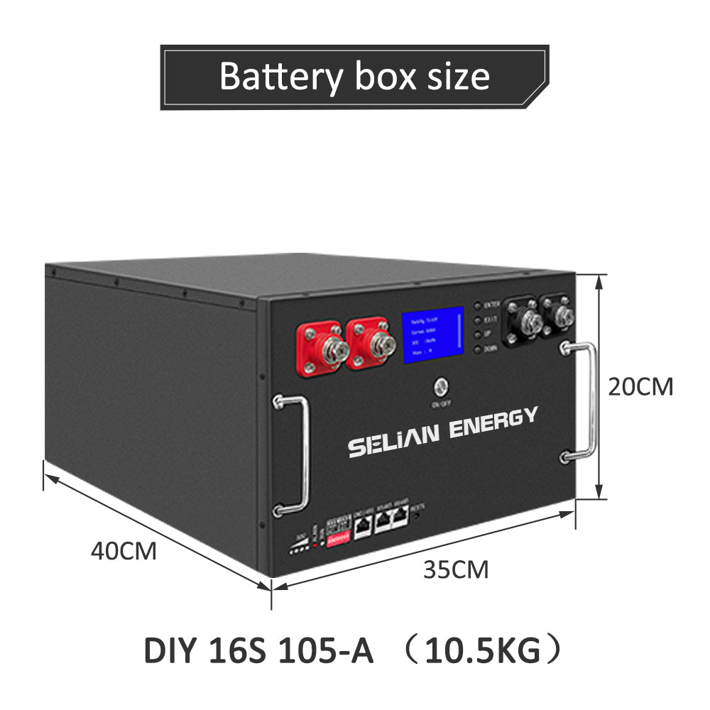 Selian Energy Factory Price Solar Lifepo4 Battery 16S 48V 105Ah Household Energy Storage Lithium Lifepo4 Battery Pack Box