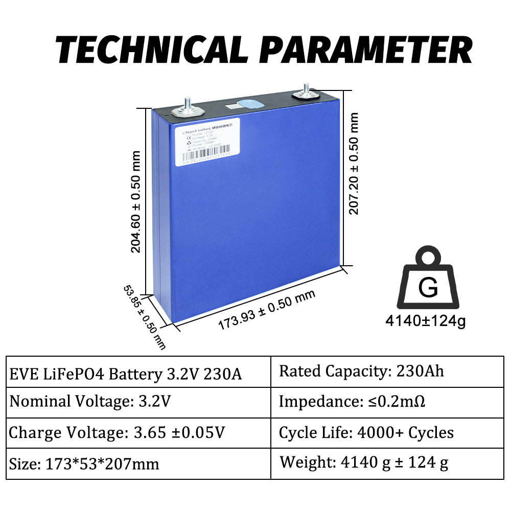 EVE 3.2v 230Ah LiFePO4 Battery