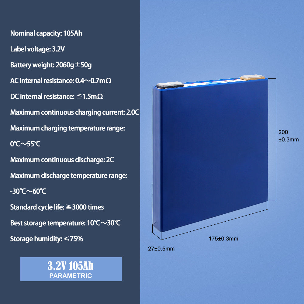 High Capacity Gotion 3.2V 105Ah LiFePO4 Rechargeable Prismatic Battery Cell For DIY 12V 24V 48V Pack Solar Energy Storage