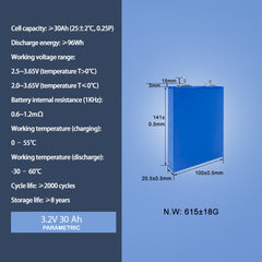 GOTION 3.2V 30ah Grade A LiFePO4 Battery 3000+Cycle life Rechargeable Cells For Solar Energy Storage RV EV Boat