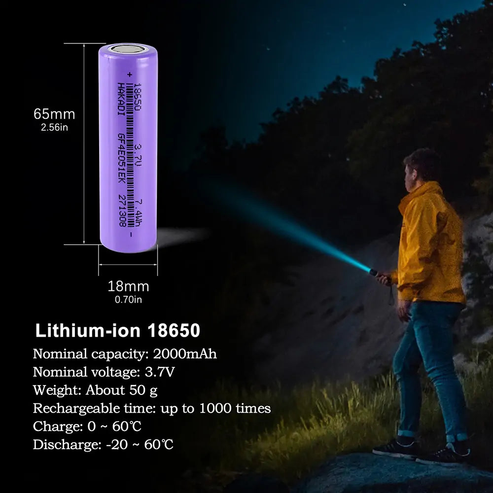 18650 3.7V 2000mah NMC Lithium-ion Rechargeable Battery 1C-3C Discharge Cells