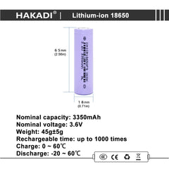 18650 3.7V 3350mAh Rechargeable Lithium-ion Battery Cells