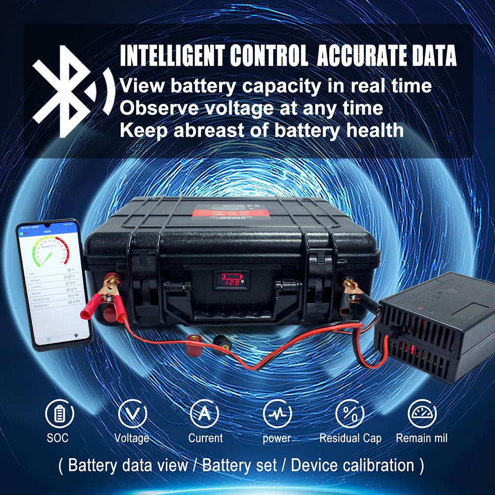 12V 200A Power Energy LiFePO4 Rechargeable Battery Pack Built in BMS with BT for solar system RV Camping Power Supply