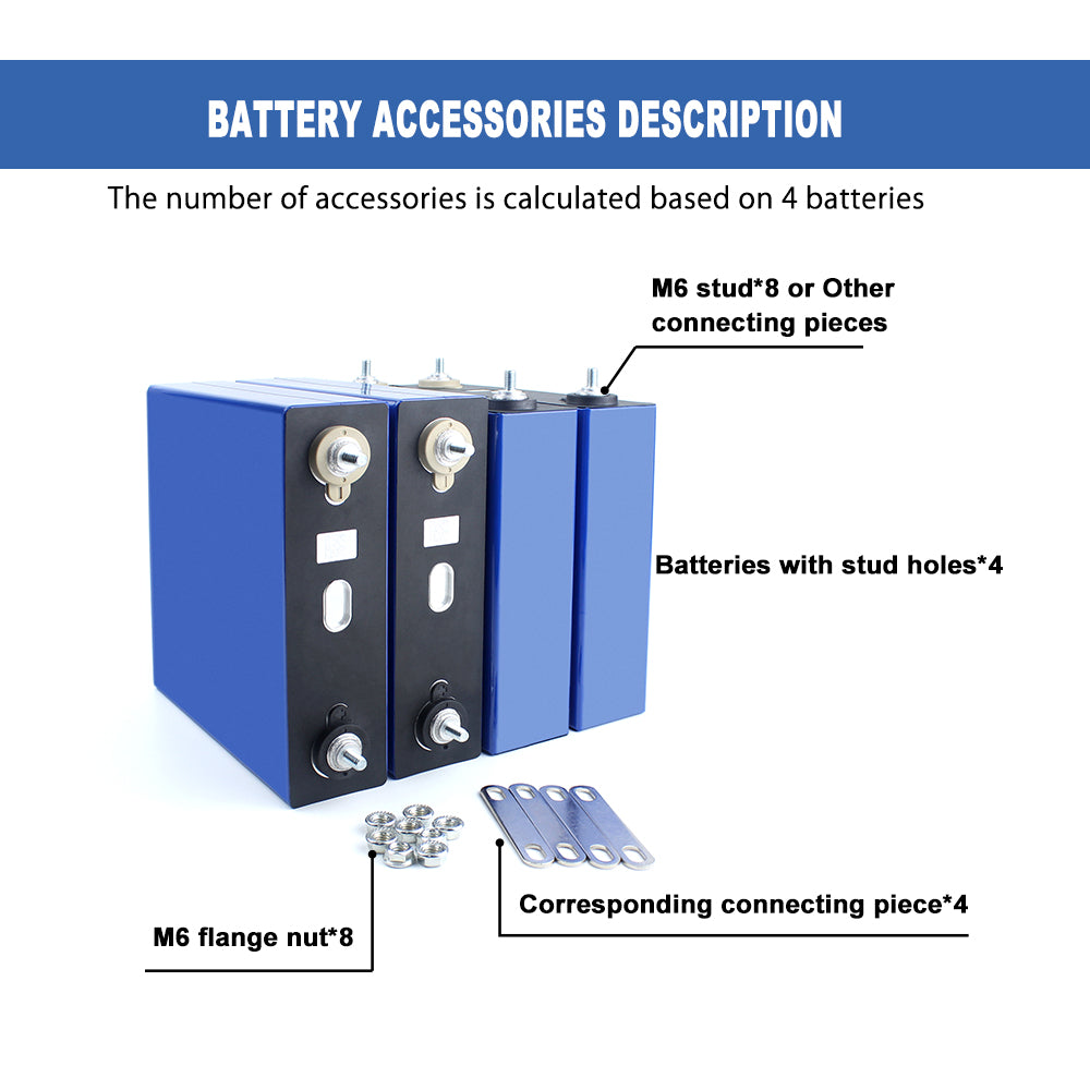 HIGEE 3.2V 120Ah 4PCS Rechargeable Lifepo4 Battery Cell For DIY 12V 24V 48V 120Ah Battery Pack Solar  Energy Storage System