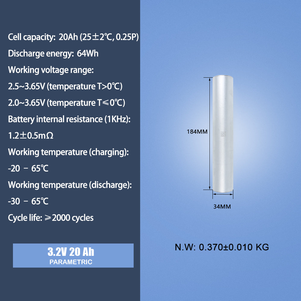 CATL 34184 Lifepo4 battery 3.2V 20Ah Rechargeable LFP cylindrical Deep Cycle for For Solar Energy Electric Car audio