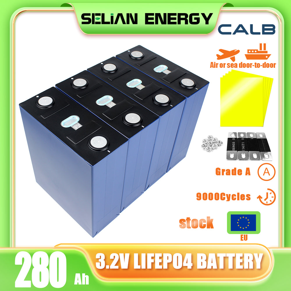 EU Stock LiFePO4 CALB 3.2V 280Ah Grade A Battery Cell 9000+Cycle life Rechargeable For Solar Energy System Boat Power Supply