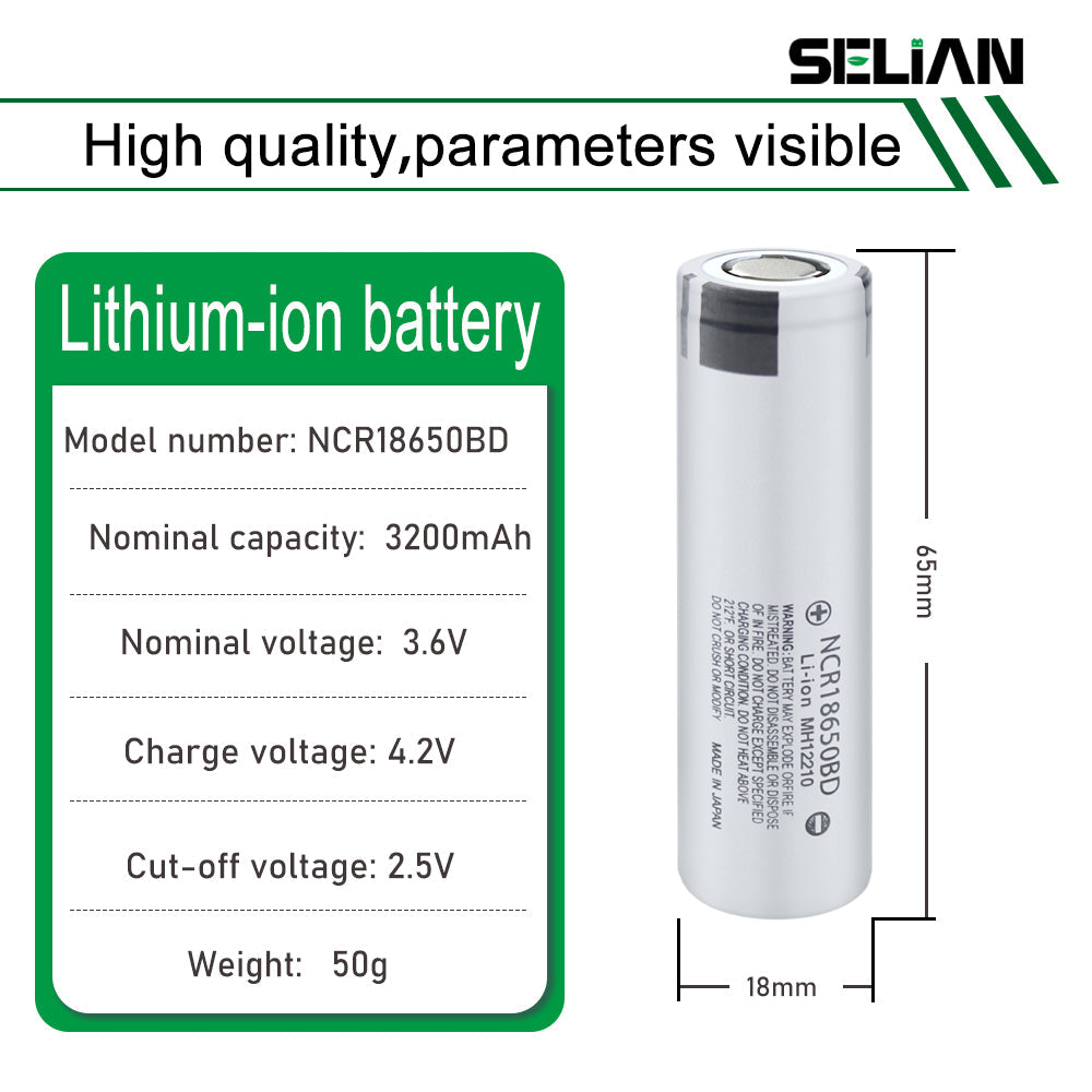 NCR18650BD 3.6V 3200mAh Grade A 100% Original NMC Rechargeable Lithium-ion Battery Cell