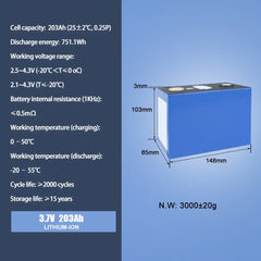 CATL 3.7V 203Ah NMC lithium Battery Cell 2000+cycle life Rechargeable For DIY 12V 24V 48V PACK Solar Energy System Boat RV EV