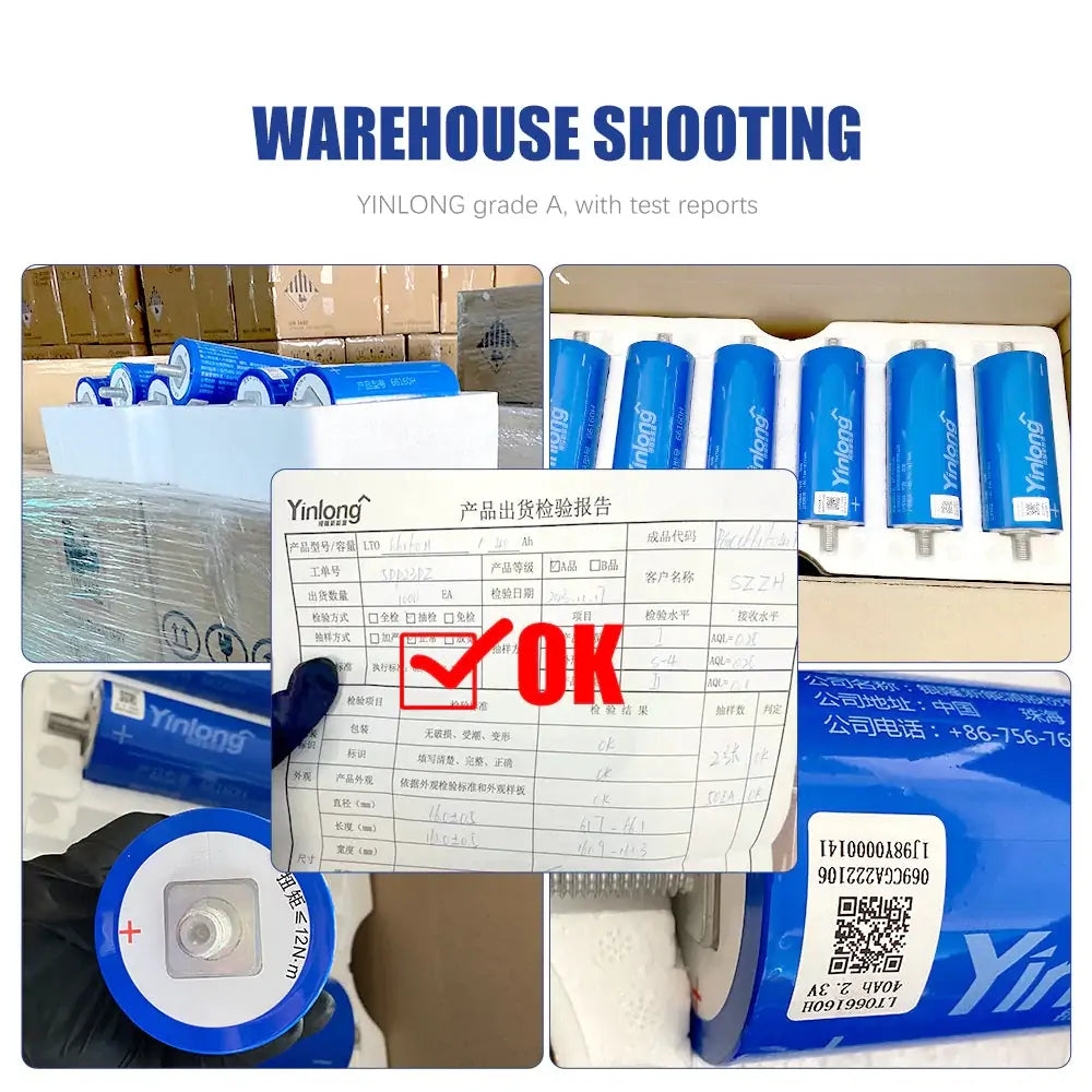 EU STOCK!Yinlong 40Ah LTO Cells Brand New Grade A Cylindrical Battery With QR Code 6-24PCS
