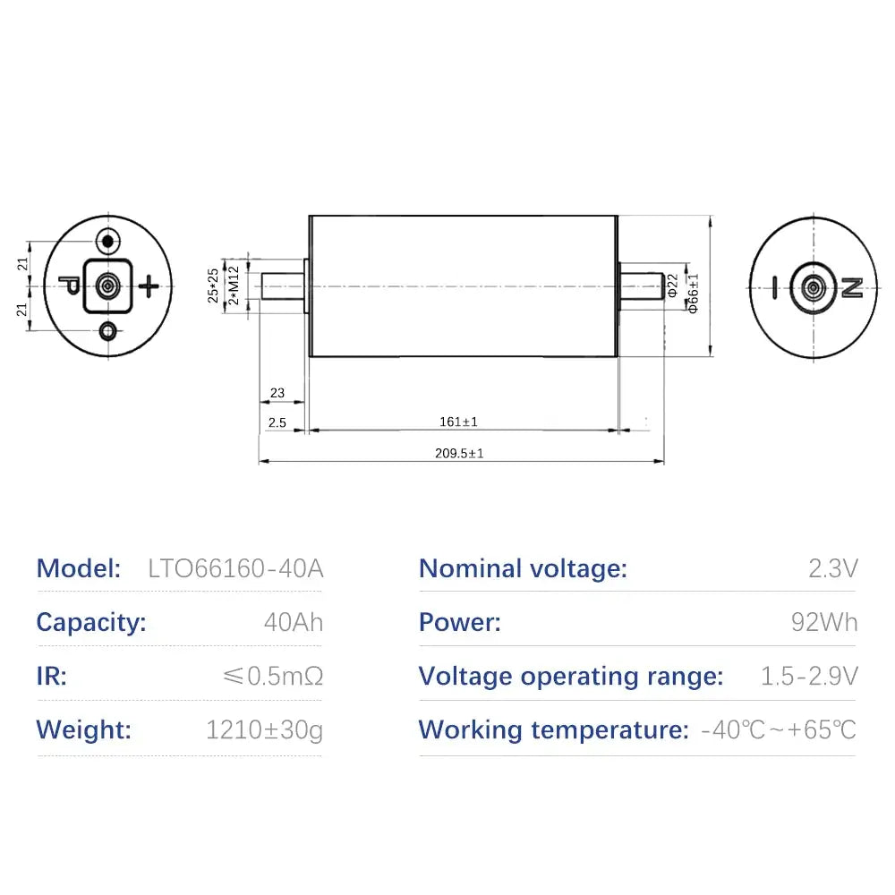 EU STOCK!Yinlong 40Ah LTO Cells Brand New Grade A Cylindrical Battery With QR Code 6-24PCS