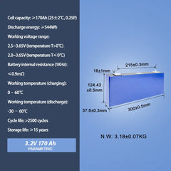 CALB 3.2V 170Ah LiFePO4 Battery Cells Cycle life 2500+ Rechargeable for Solar Energy Storage Pack RV EV Marine Power