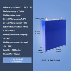 CALB 3.2V 230Ah 4PCS LiFePO4 Battery Cells 4000+Cycle life Rechargeable For DIY pack for Solar System RV EV