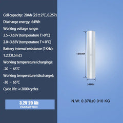 CATL 34184 Lifepo4 battery 3.2V 20Ah Rechargeable LFP cylindrical Deep Cycle Cell