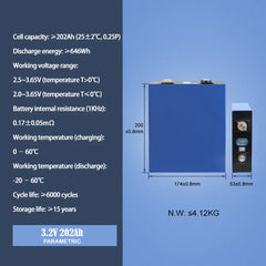 3.2V CATL 200-202Ah Grade A Lifepo4 Battery  6000+ Cycle Life Rechargeable Cells For Solar Energy Storage RV EV