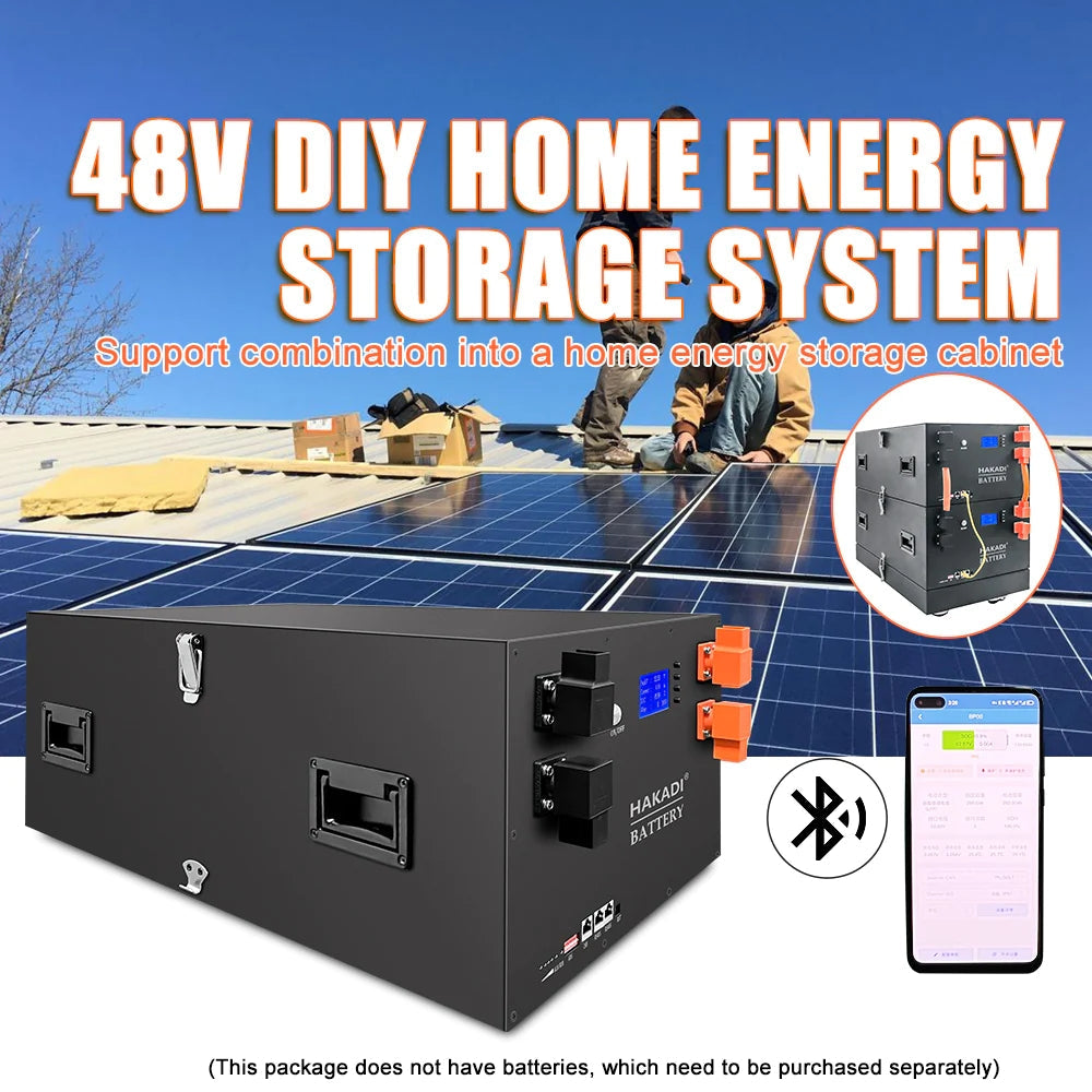 48V 16S LiFePo4 Battery BOX With Bluetooth 200A BMS Server Rack For Power Storage,Home Solar Energy,Marine Boat