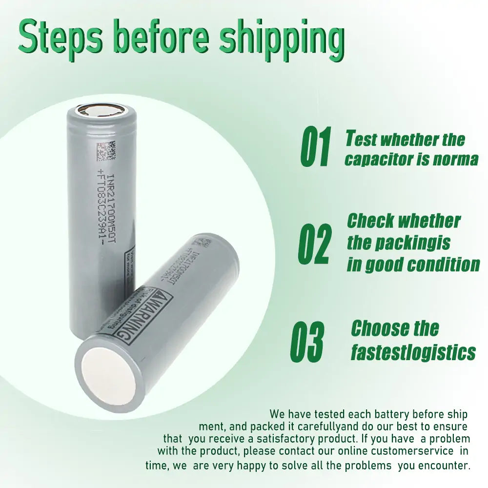 INR21700-M50T 3.6V 5000mah 100% Original Grade A NMC Rechargeable Lithium ion Battery Cell