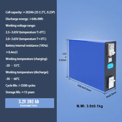 Lifepo4 Lishen 3.2V 202Ah Battery Cells Round stud Grade A Rechargeable For DIY 12V 24V 36V 48V Solar Energy Storage System EV RV Boat