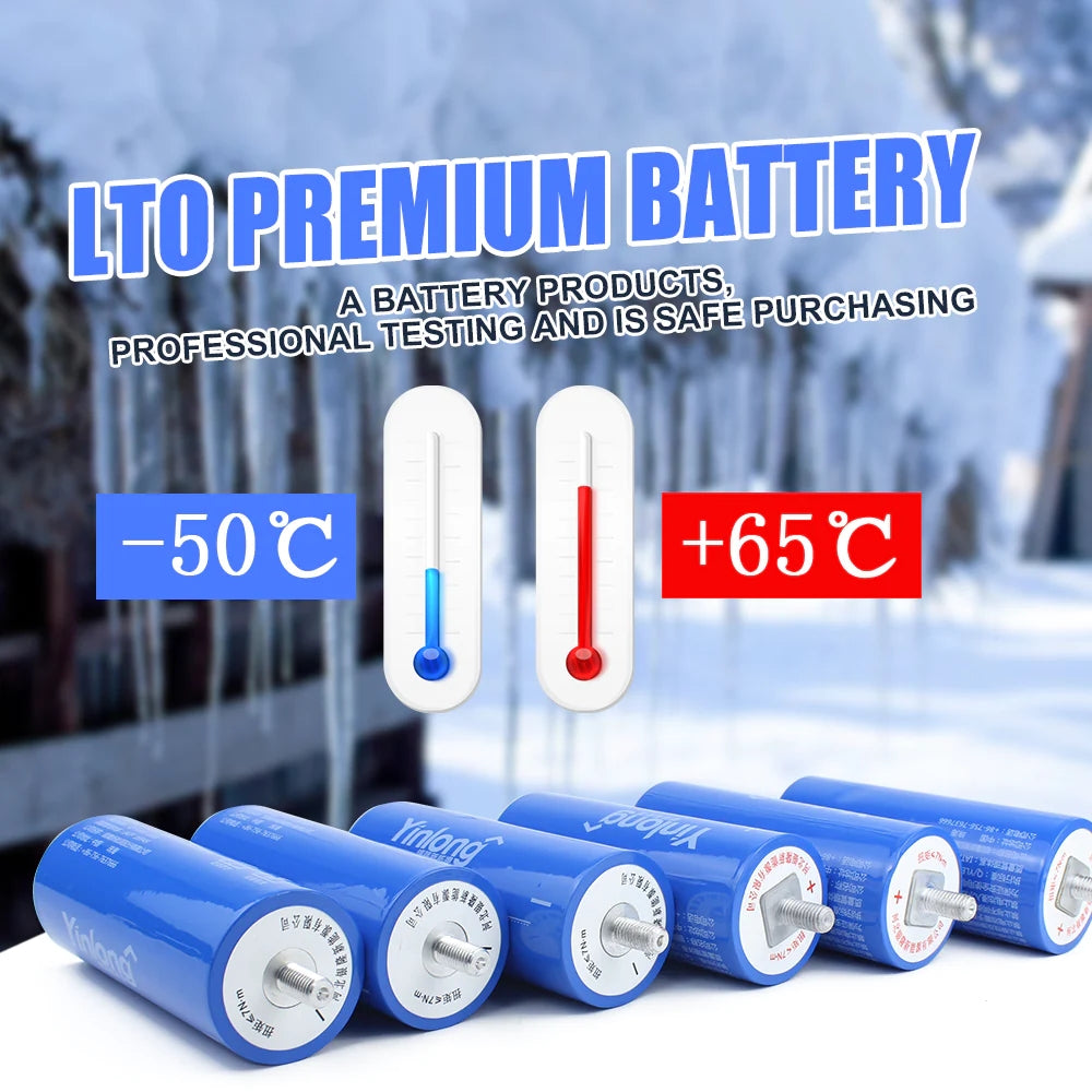 LTO Yinlong 2.3V 35Ah Battery Cycle life 25000+ Cell For -50 °low temperature discharge DIY Battery Pack 12V 24V 48V