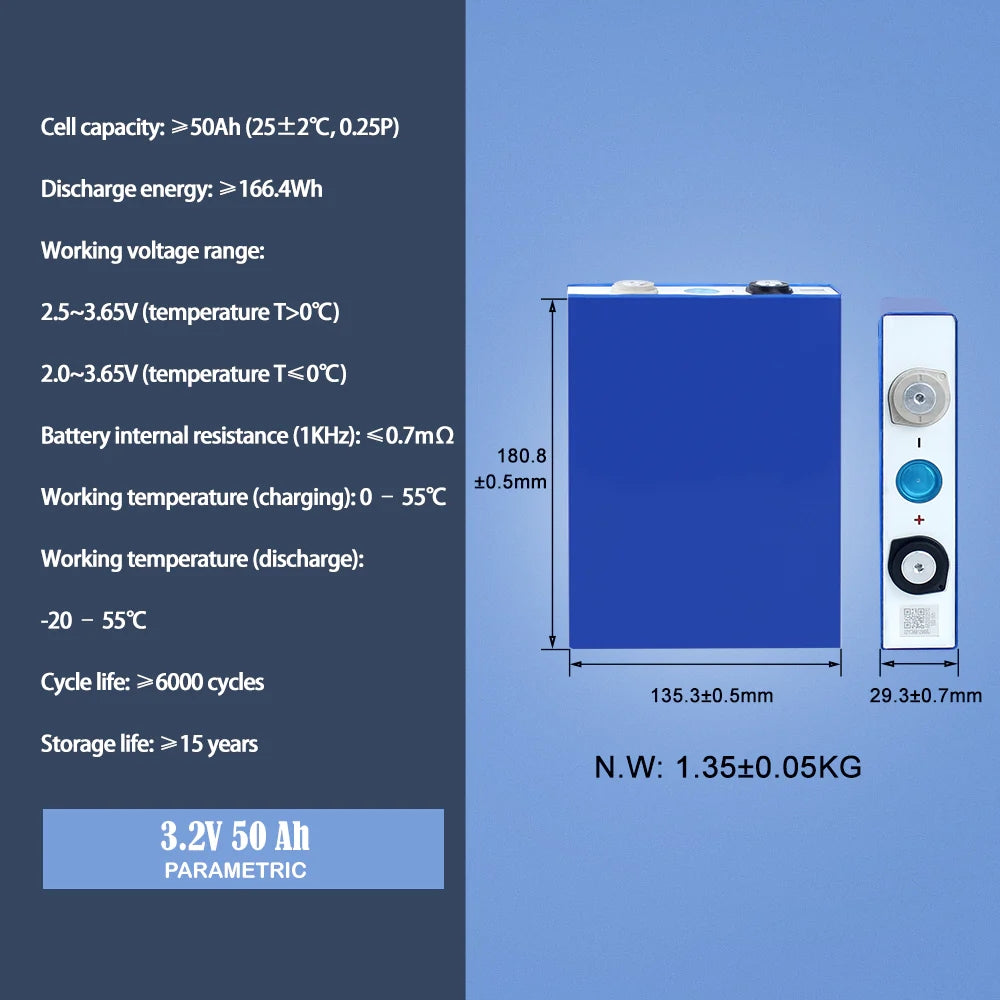 Lifepo4 EVE LF50K Grade A Battery Cell Original Rechargeable For DIY 12V 24V 48V Pack Solar Energy Storage RV EV