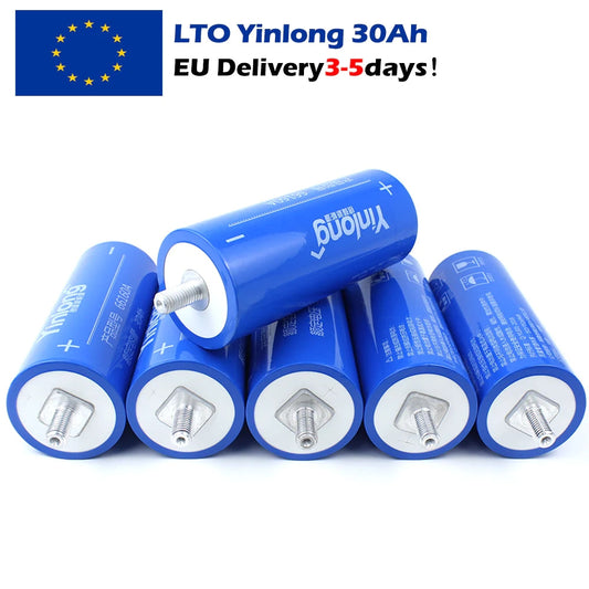 EU STOCK ! LTO Yinlong LTO 2.3V 30Ah Batteries Rechargeable Brand New Battery Cycle Life 25000+For low temperature discharge DIY 12V 24V 48V 72V battery pack